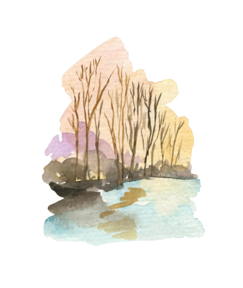 Méditation sur le bord d’une rivière
